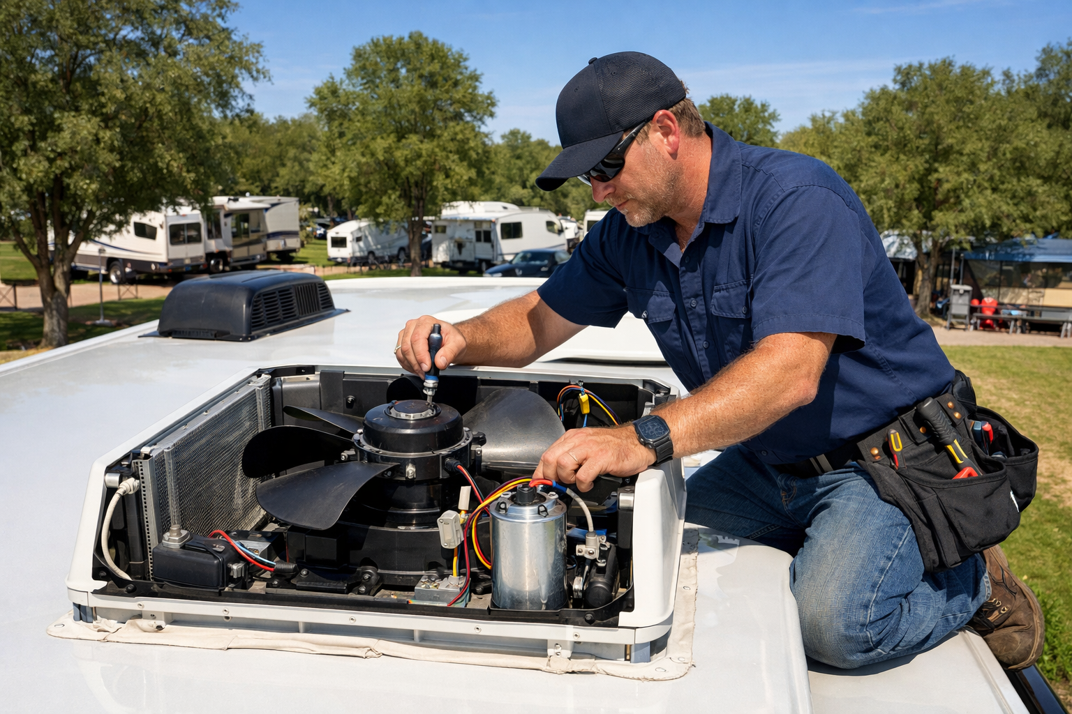 Gulf Stream BT Cruiser – AC Capacitor & Fan Motor Service