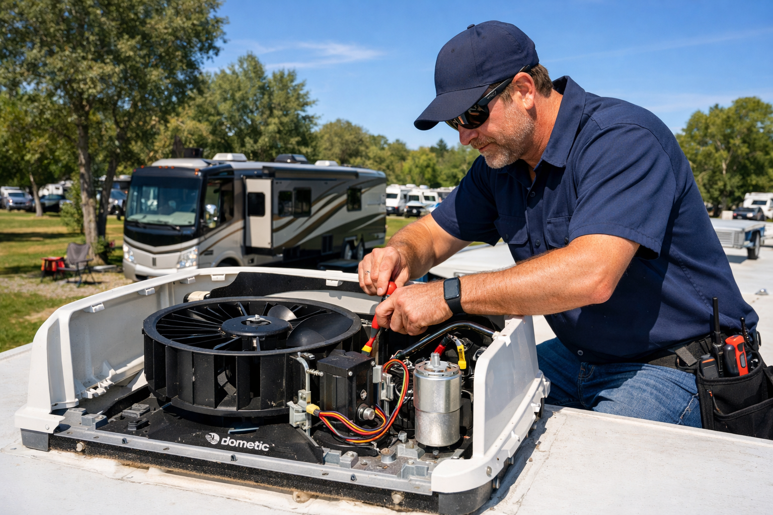 Holiday Rambler Navigator – AC Capacitor & Fan Motor Service