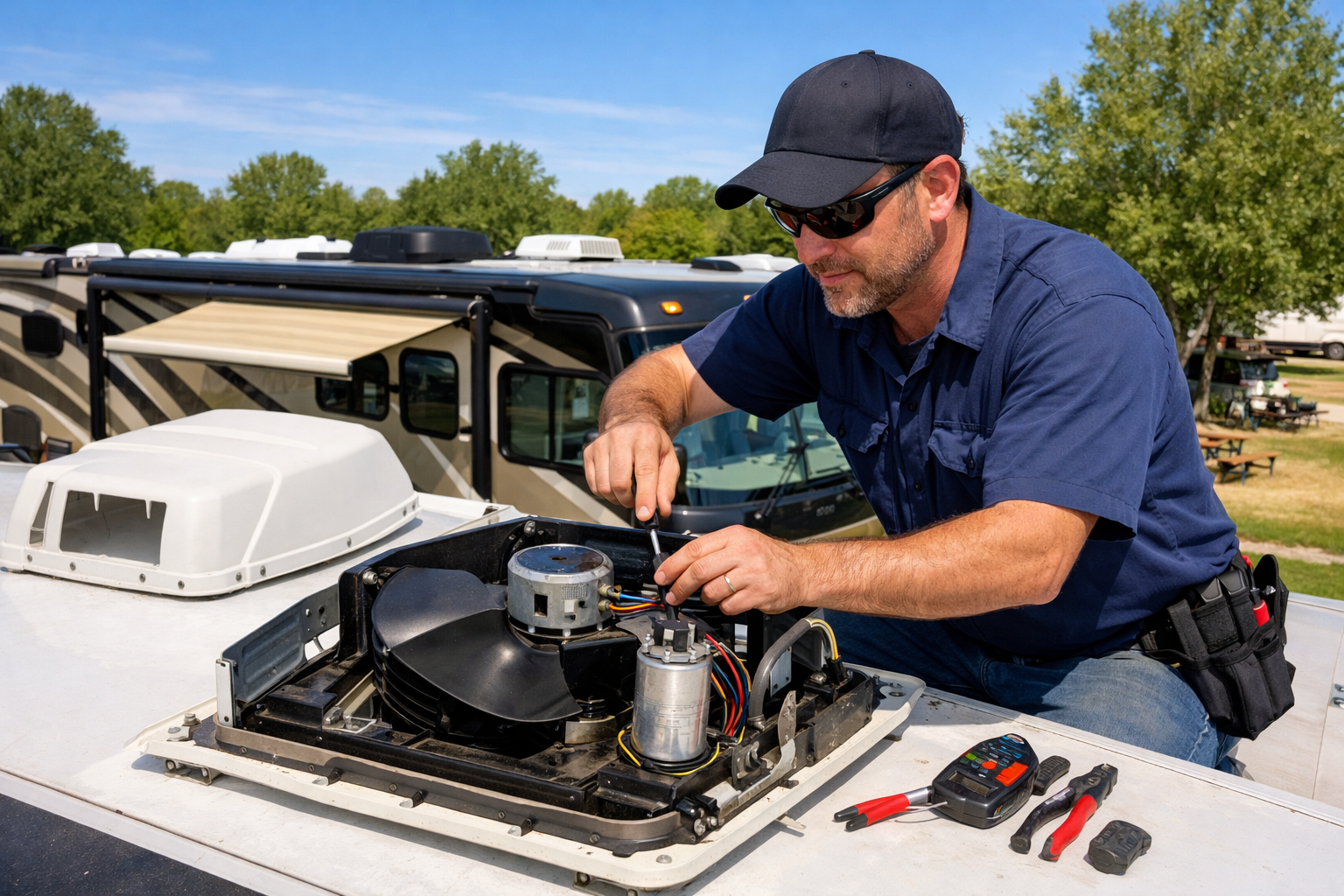 Newmar Bay Star Sport – AC Capacitor & Fan Motor Service