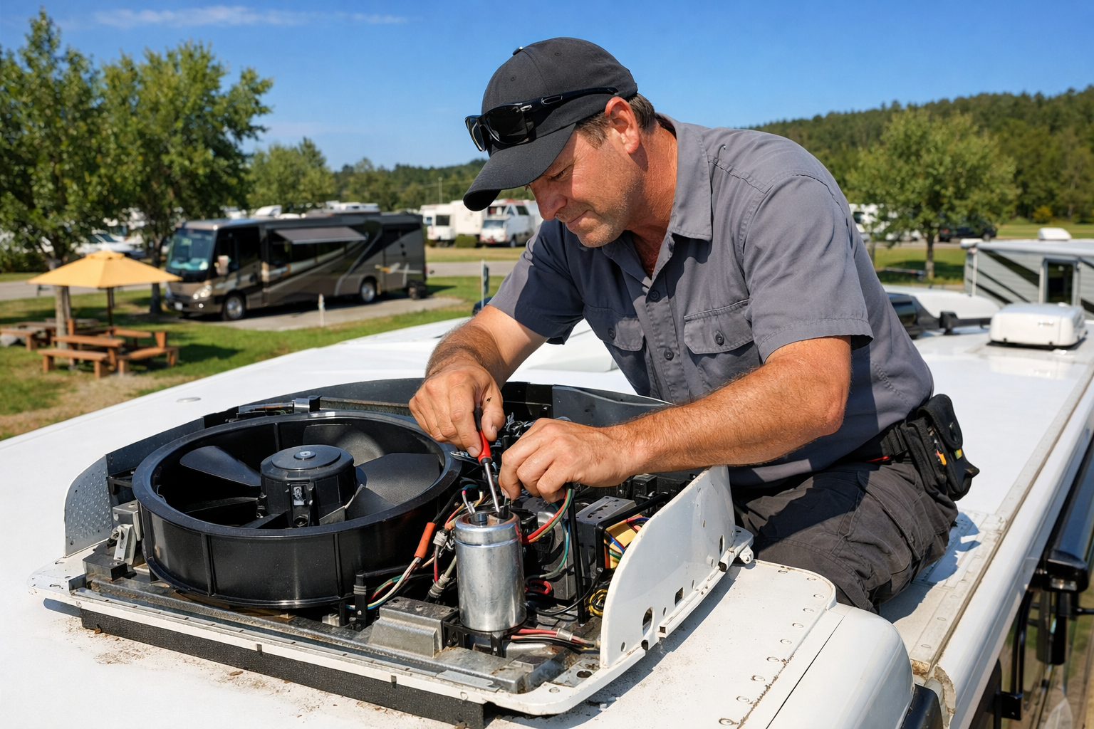 Newmar Dutch Star – AC Capacitor & Fan Motor Service