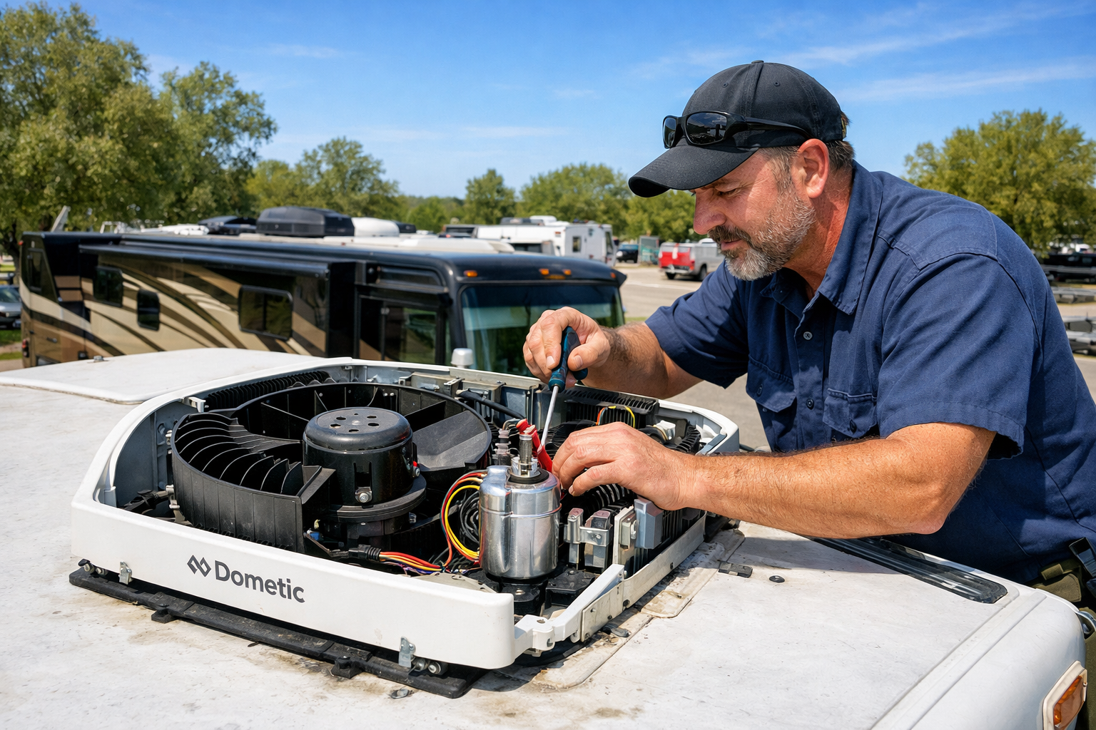 Newmar Ventana – AC Capacitor & Fan Motor Service