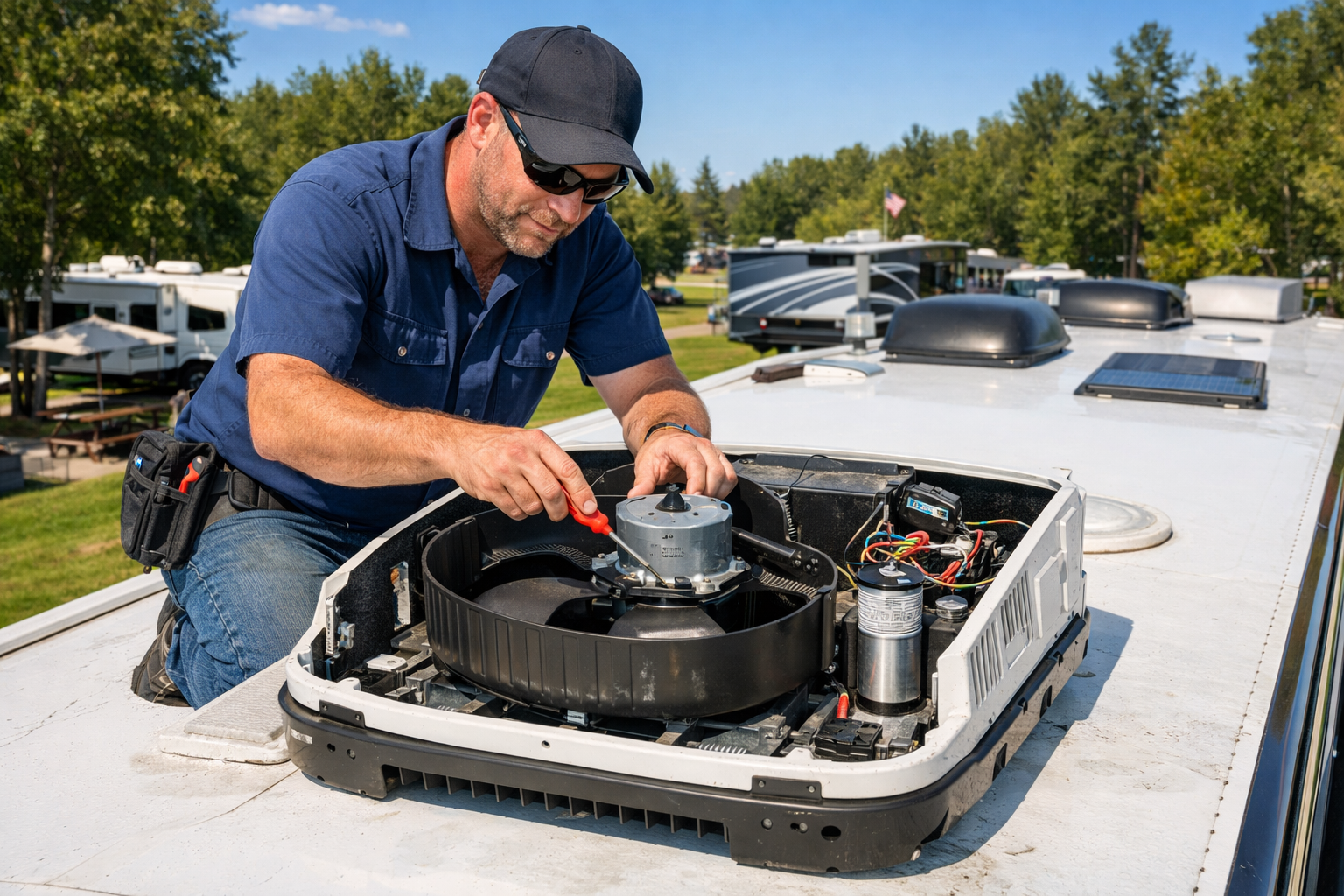 Thor Freedom Traveler – AC Capacitor & Fan Motor Service