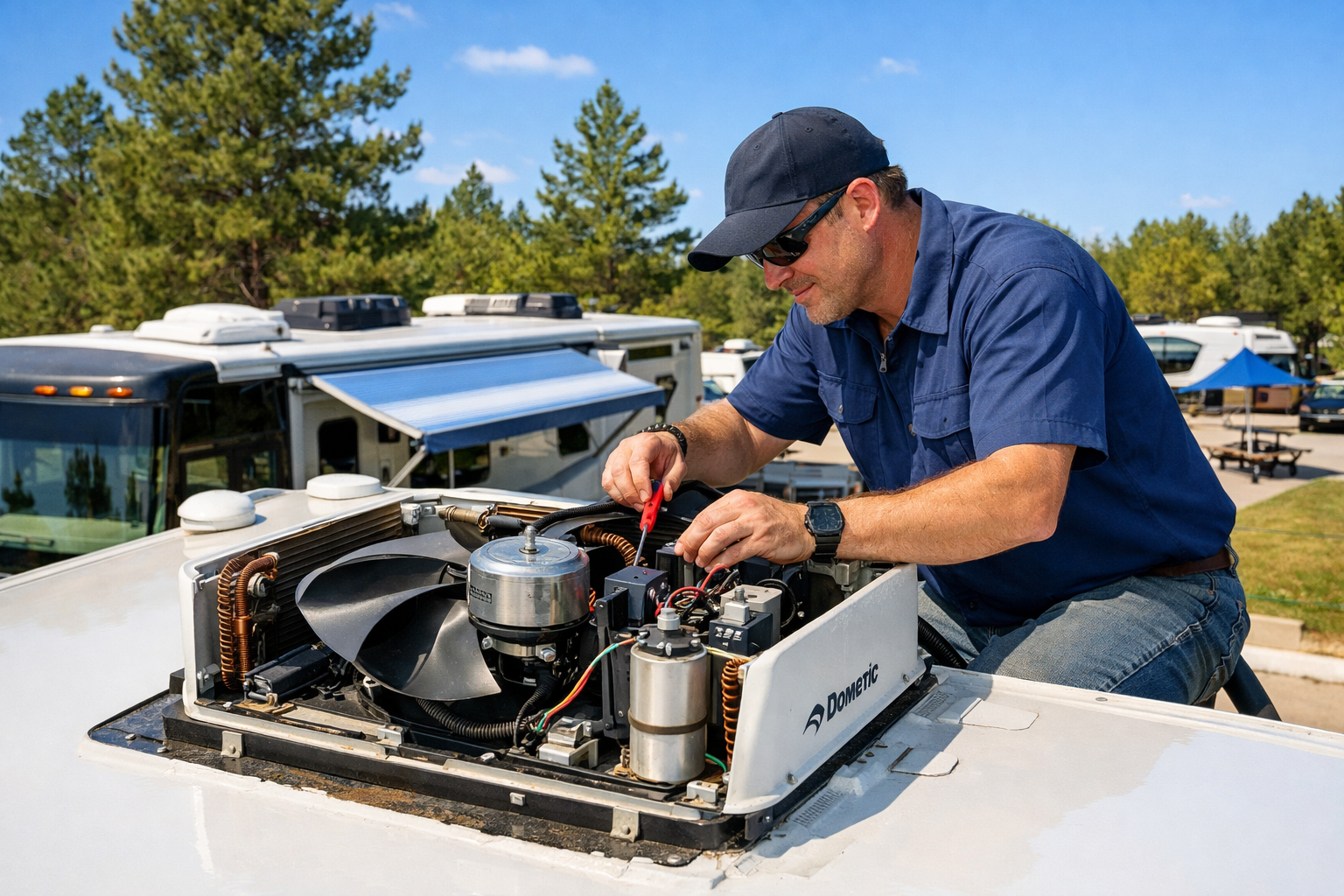 Tiffin Zephyr – AC Capacitor & Fan Motor Service