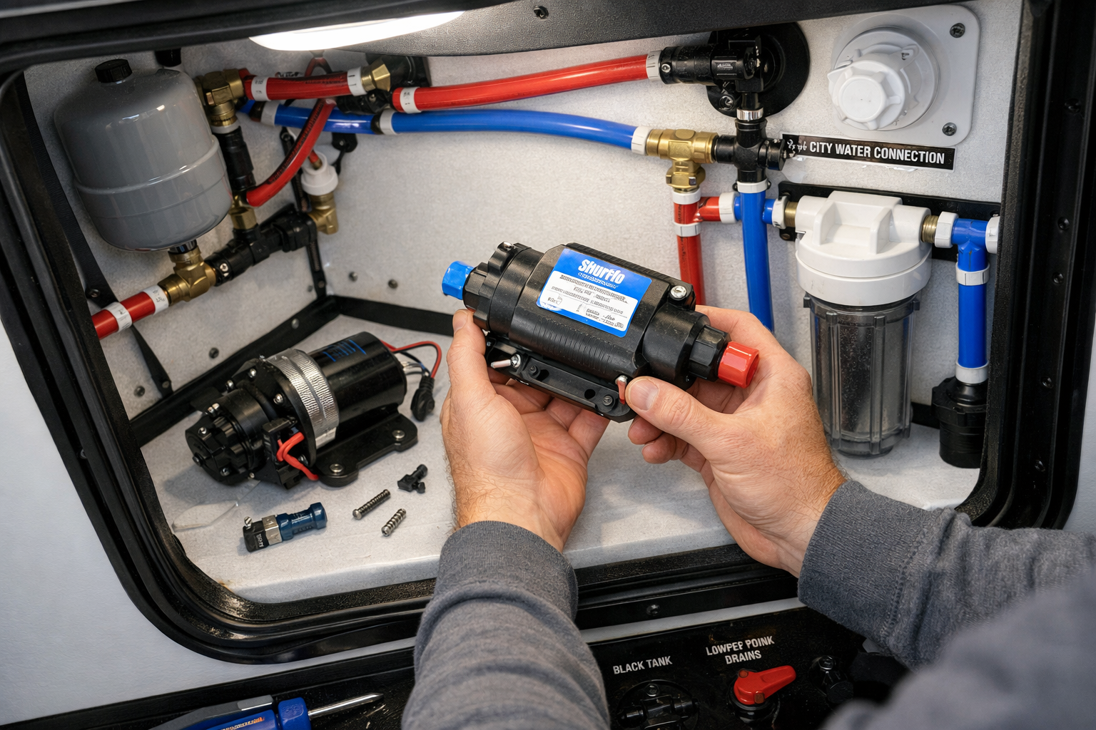 WINNEBAGO MICRO MINNIE 1700BH - Water Pump Replacement