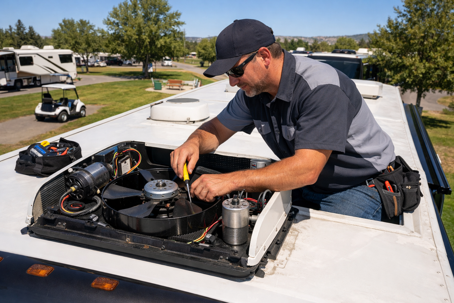 Winnebago Minnie Winnie – AC Capacitor & Fan Motor Service