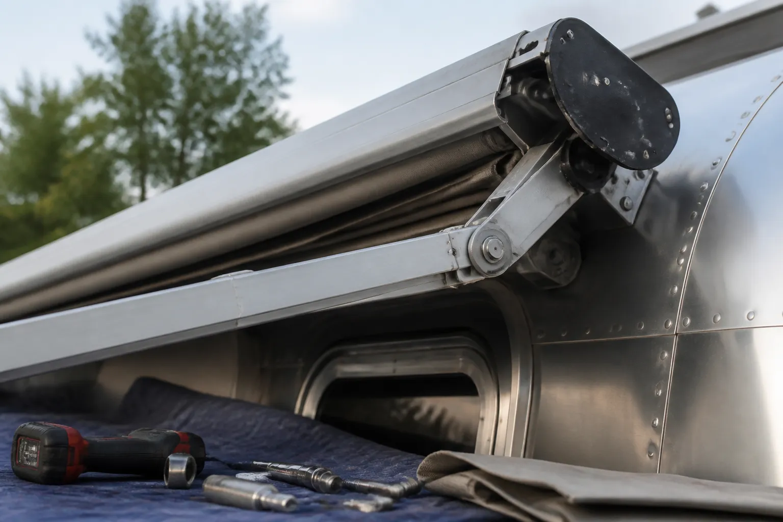 AIRSTREAM INTERSTATE 19X – Awning Mechanism Repair and Fabric Replacement