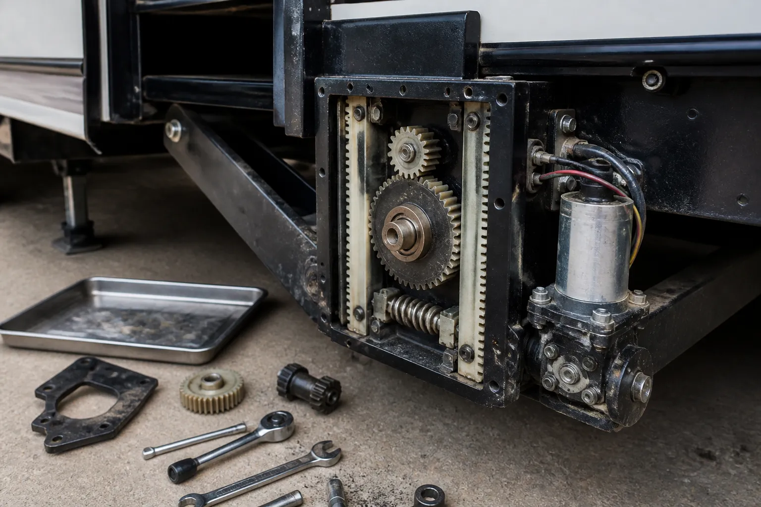 Brinkley Model Z – RV Slide-Out Motor and Gear Replacement