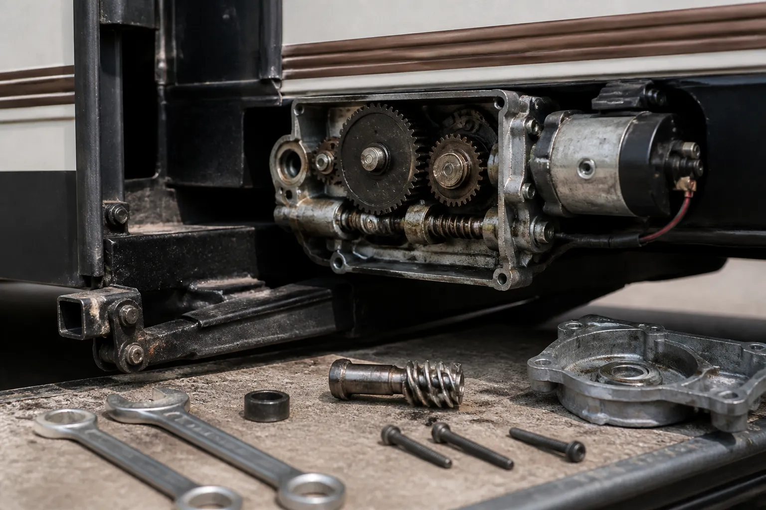 Grand Design Solitude – RV Slide-Out Motor and Gear Replacement