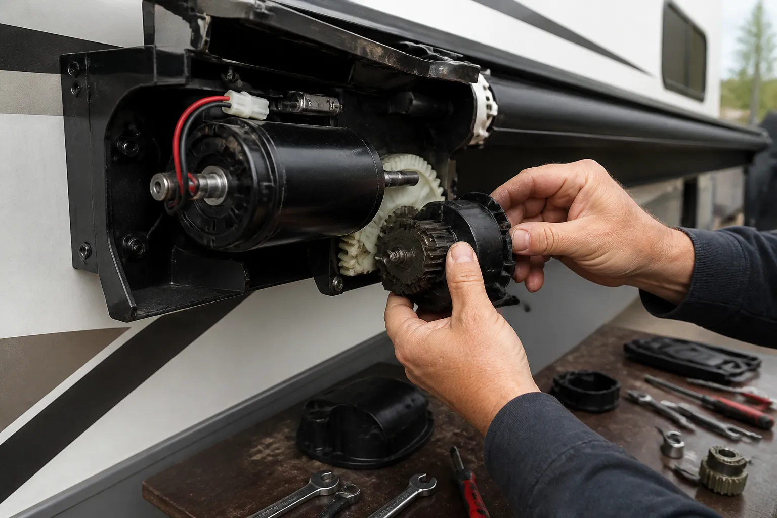Heartland Eddie Bauer Signature – RV Awning Fabric and Motor Replacement