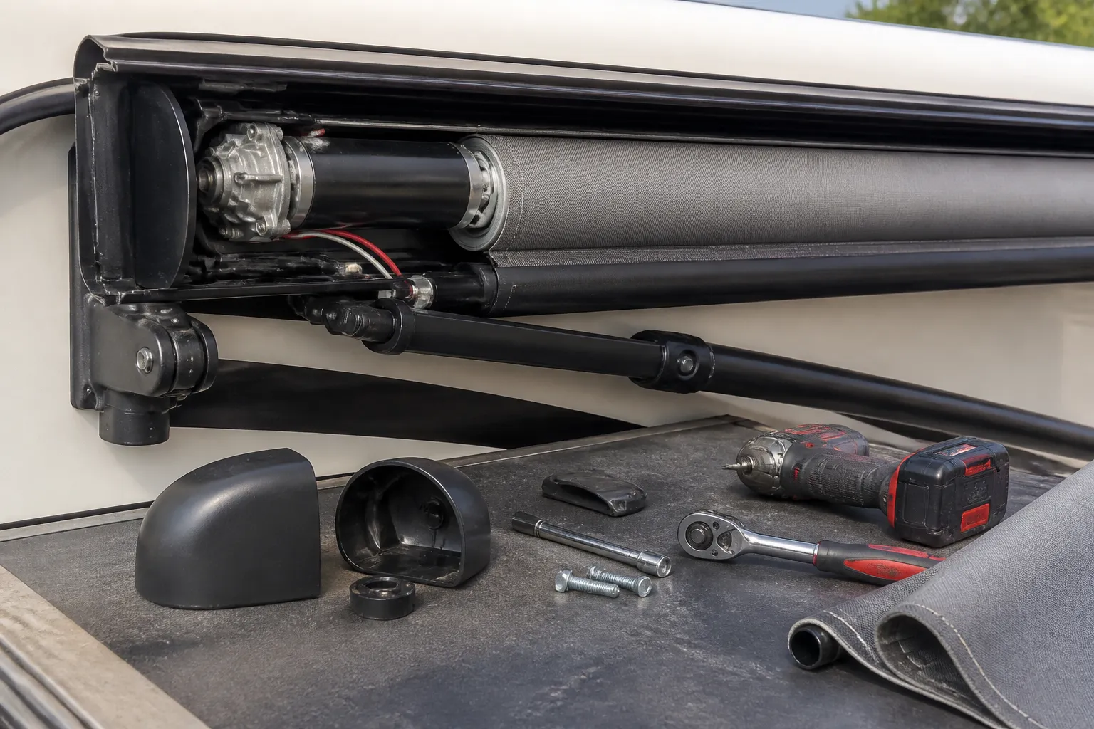 Keystone Arcadia – RV Awning Fabric and Motor Replacement