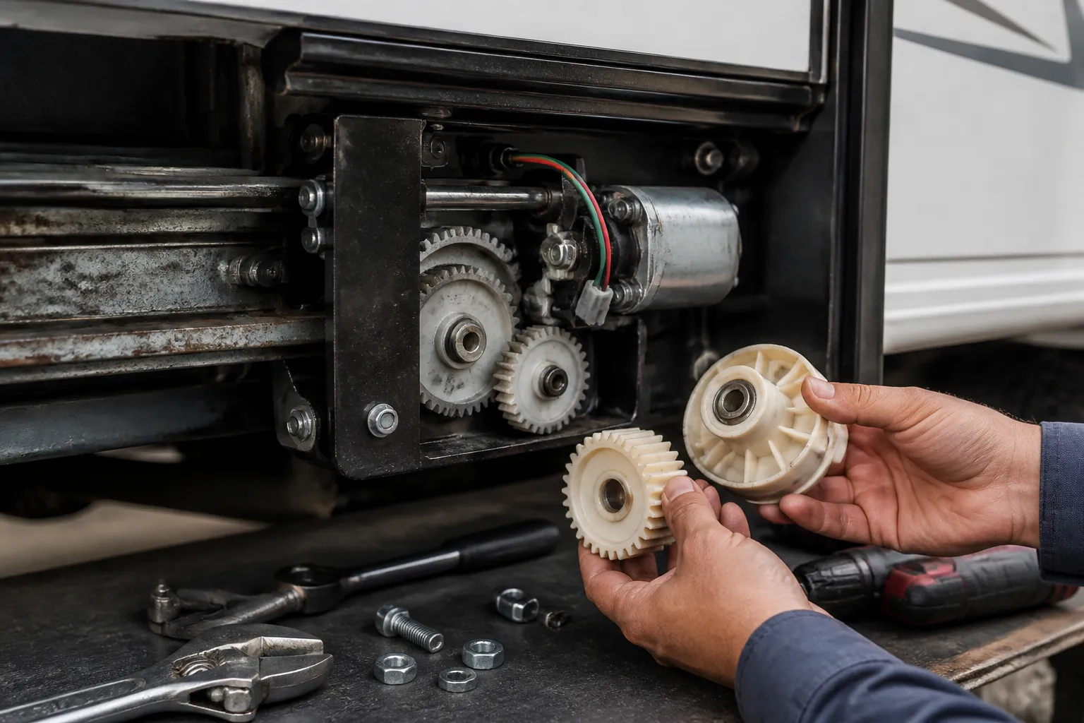 Keystone Sprinter – RV Slide-Out Motor and Gear Replacement