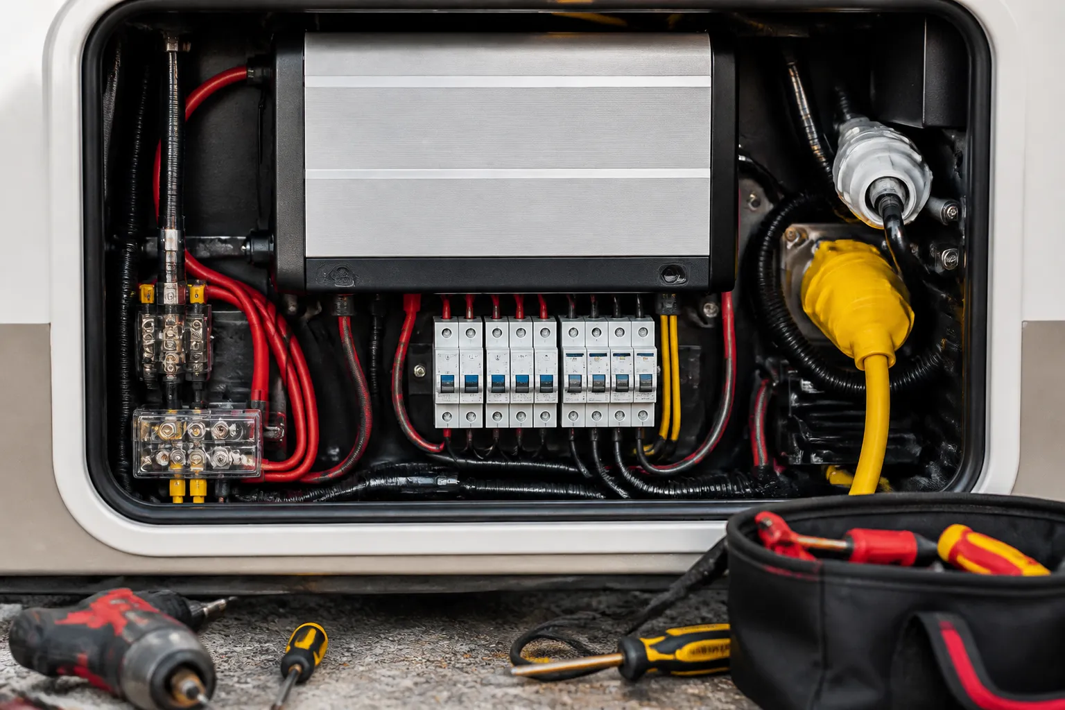 LEISURE TRAVEL VANS UNITY – Electrical Inverter and Shore Power Integration Service