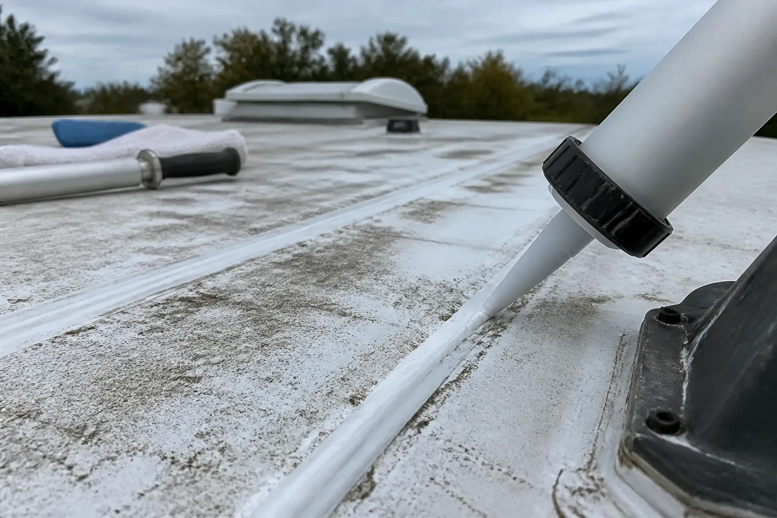 LEISURE TRAVEL VANS UNITY – Roof Leak Repair and Resealing