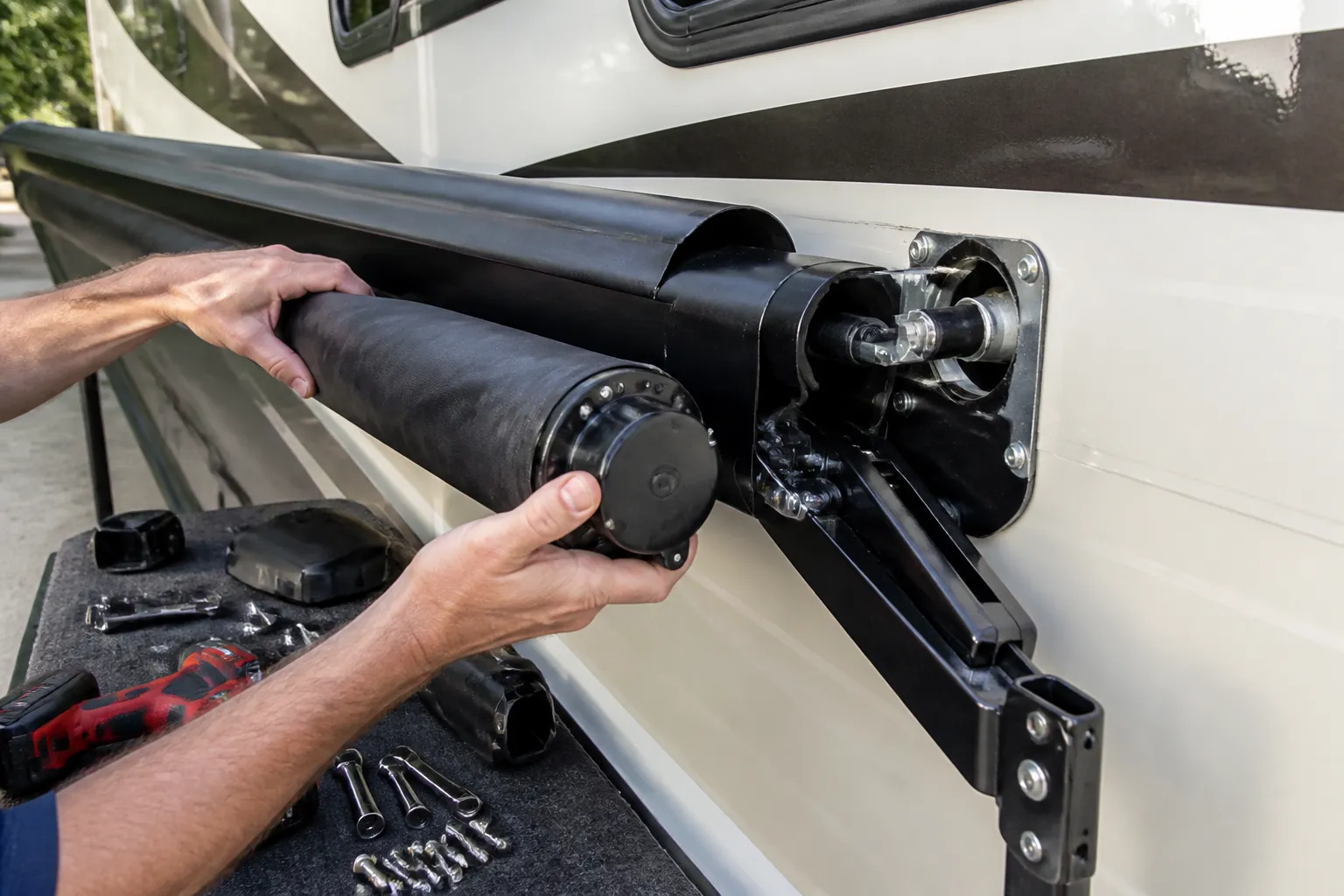 New Horizons – RV Awning Fabric and Motor Replacement
