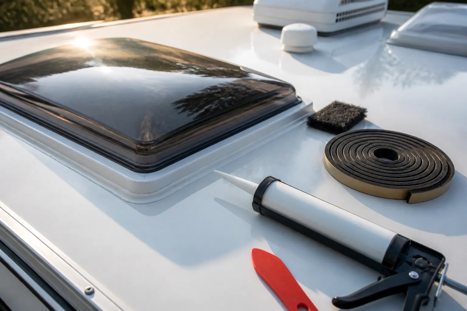 OUTSIDE VAN ATERRA – Roof Seal and Skylight Maintenance