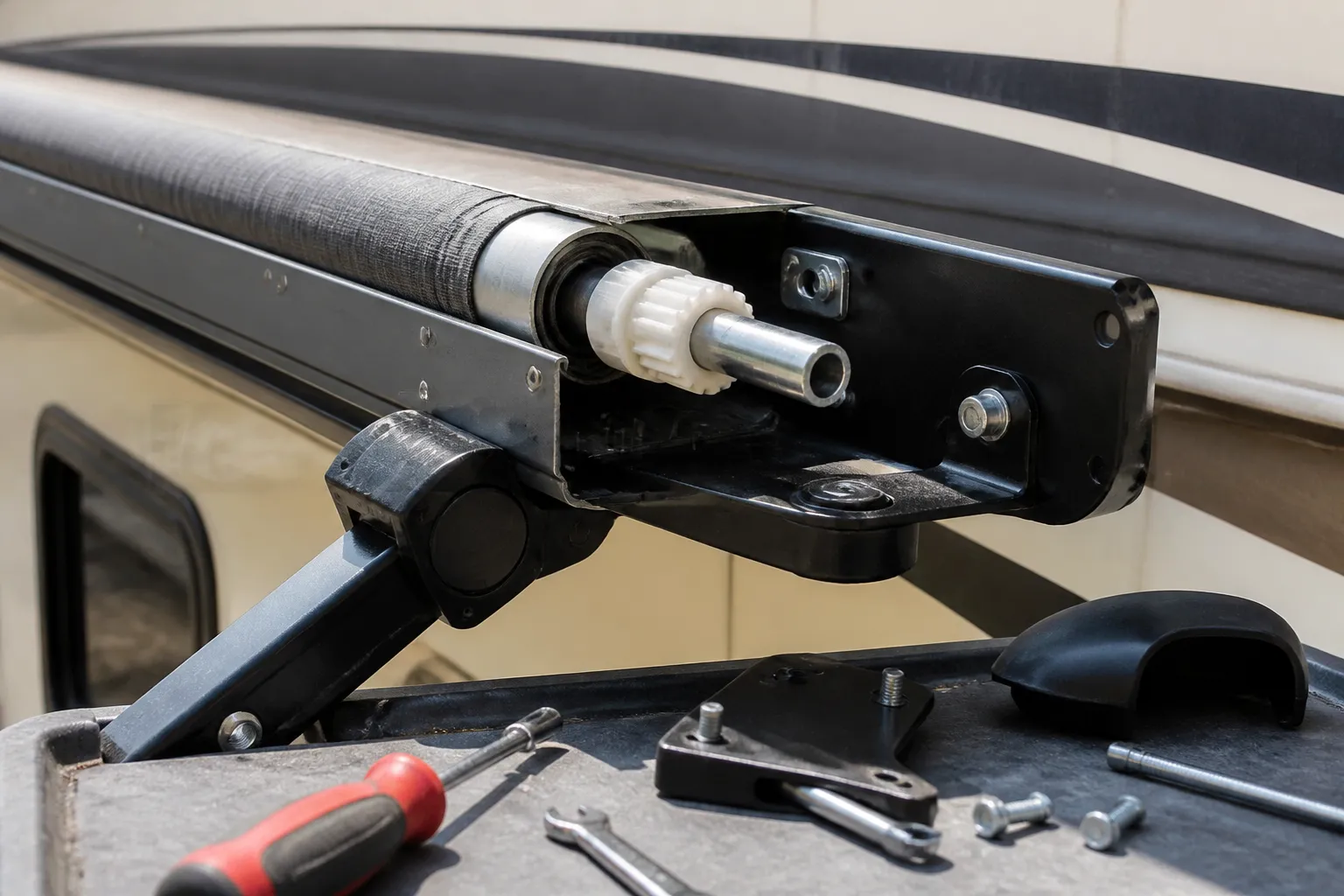 PLEASURE-WAY ASCENT – Awning Mechanism Repair and Fabric Replacement