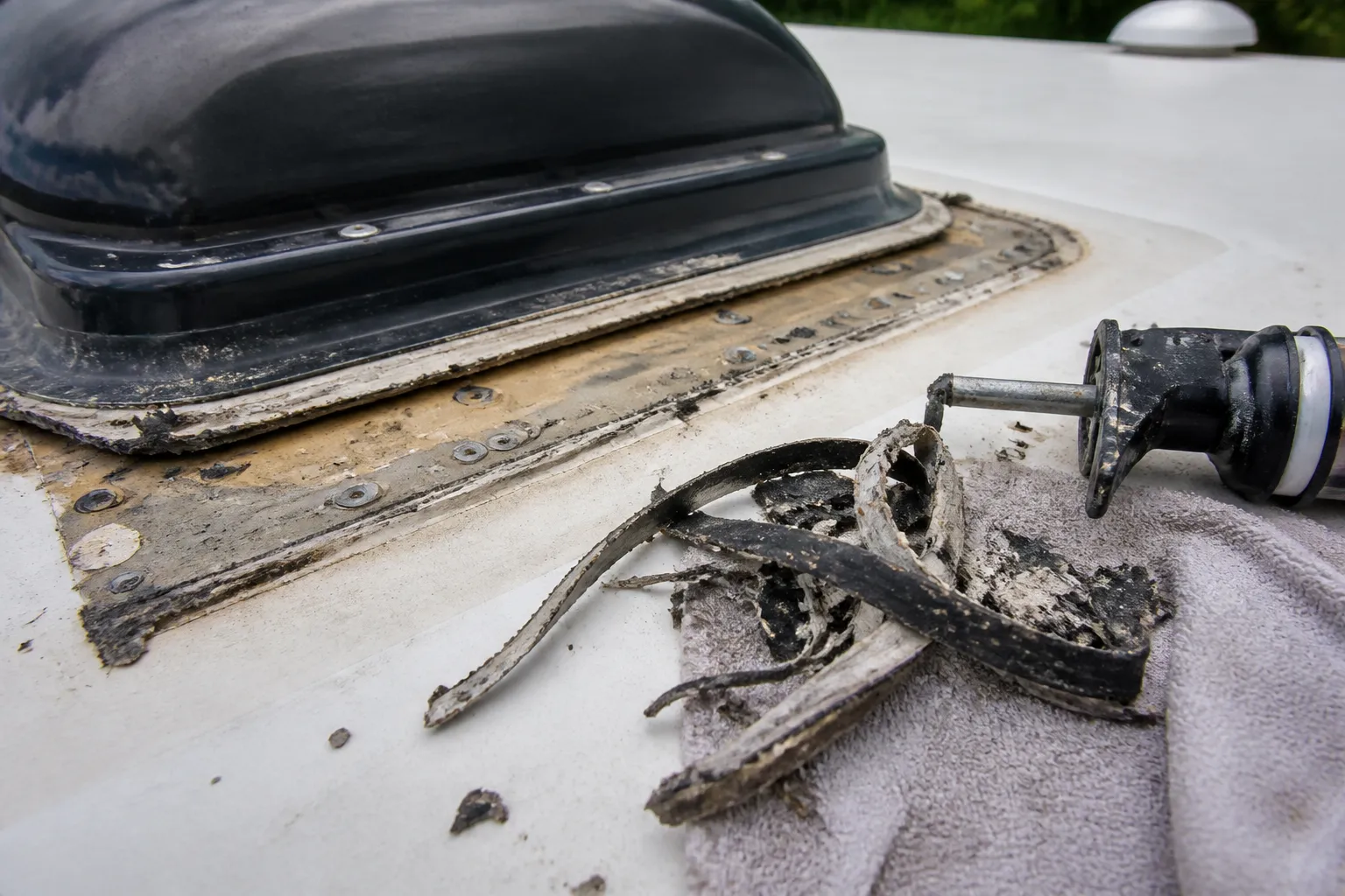 THOR OUTLAW (Class C Toy Hauler) – Roof Leak Repair and Resealing