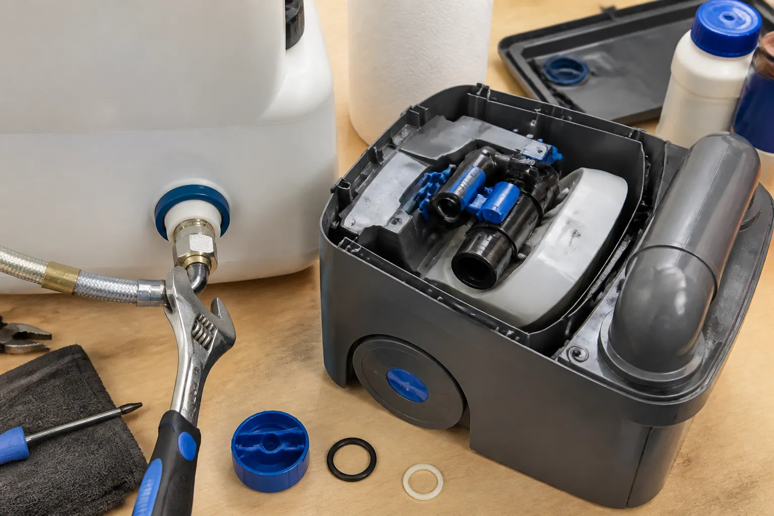 WINNEBAGO REVEL 44E – Fresh Water System Service and Cassette Toilet Maintenance