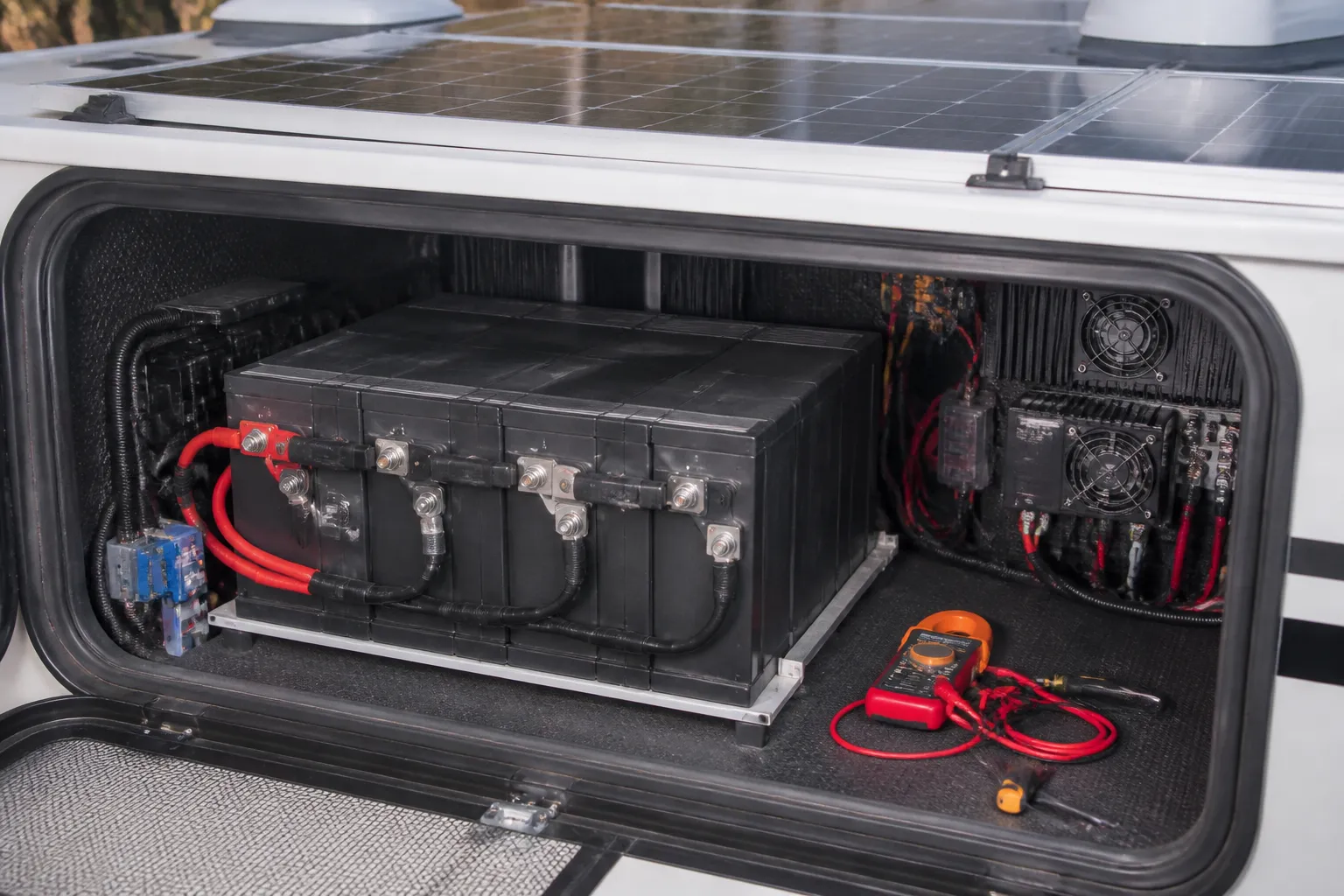 WINNEBAGO REVEL 44E – Lithium Battery Bank Service and Solar System Maintenance