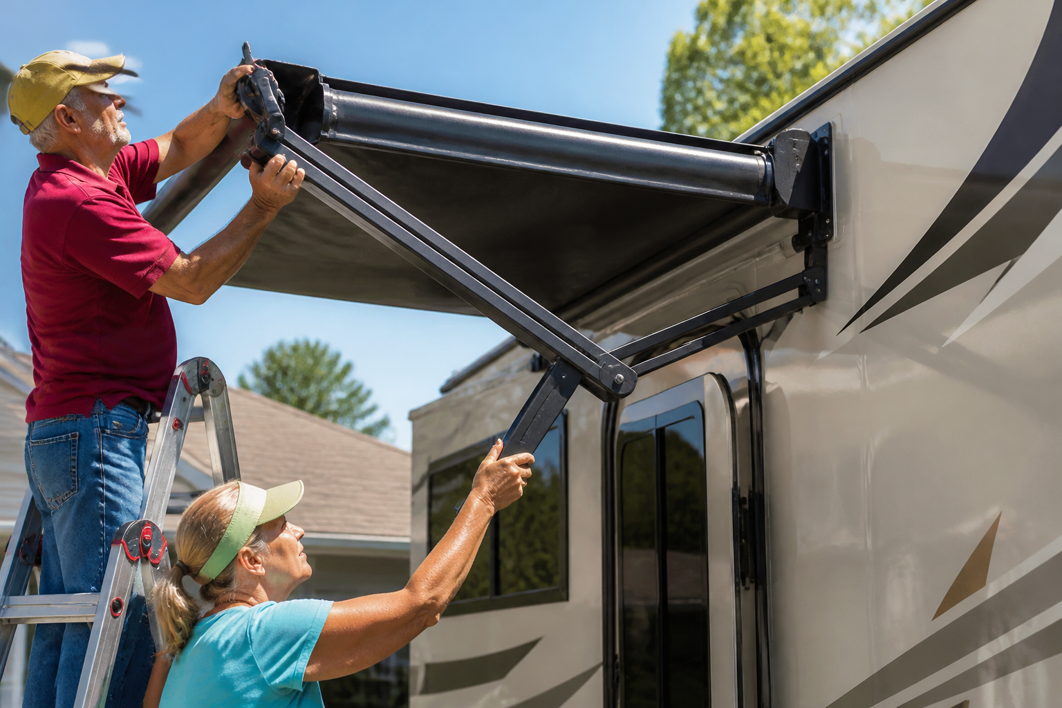 How to Adjust RV Awning Arms: Spring Tension & Pitch Guide